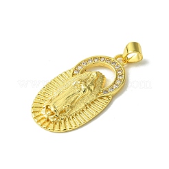 Настоящие 18к позолоченные латунные подвески с микропаве и кубическим цирконием&nbsp;KK-H472-18G