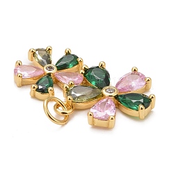 Подвески из латуни с гальваническим покрытием из цветного кубического циркония&nbsp;KK-M229-33G