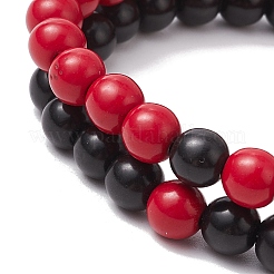 2шт. 2-х цветные синтетические бирюзовые браслеты с бусинами для женщин и мужчин&nbsp;BJEW-JB11547