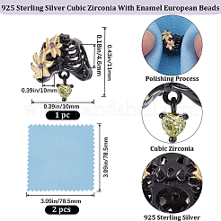 1 шт. 925 бусины из стерлингового серебра в европейском стиле&nbsp;FIND-BBC0002-94