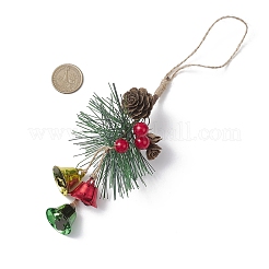 Подвесные украшения в виде железного колокольчика и пластиковой шишки&nbsp;HJEW-JM04392