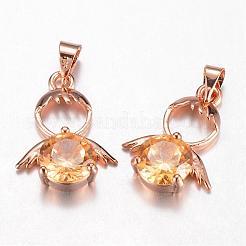 Латунь кубический цирконий кулон&nbsp;ZIRC-P016-28KCG