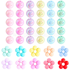 10 шт. 10 вида силиконовых бусин с цветочной тематикой&nbsp;SIL-BM0001-04