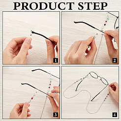 4 шт. 4 стиля цепочек для очков из железа и сплава&nbsp;AJEW-CN0002-75A