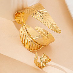 Наборы из браслета-манжеты и кольца-манжеты из листового сплава&nbsp;FS-WG9A994-01