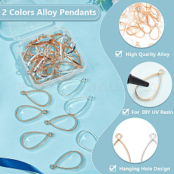 60 шт. подвески из двухцветного сплава с открытой задней частью&nbsp;FIND-OC0003-36