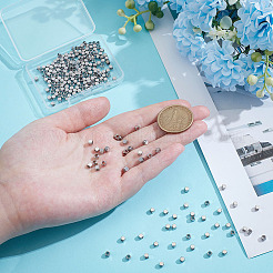 250 шт. 201 бусины из нержавеющей стали&nbsp;STAS-ME0002-50