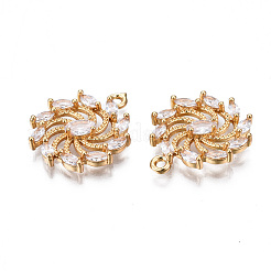 Латунные микропаве прозрачные подвески с фианитом&nbsp;KK-S359-088-RS