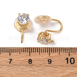 Фурнитура для ушей из латуни с микропаве из кубического циркония&nbsp;KK-F898-15C-G