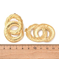 Овальные текстурированные серьги-гвоздики из нержавеющей стали 304&nbsp;EJEW-C149-02G