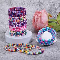 Набор эластичных браслетов ручной работы из полимерной глины Heishi Surfer&nbsp;BJEW-SW00099-05