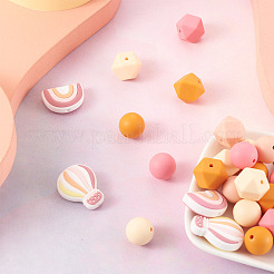 50шт 10 стиля пищевых экологически чистых силиконовых бусин&nbsp;SIL-BT0001-03