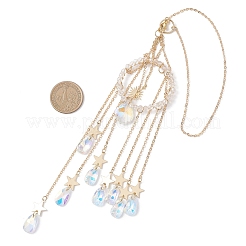 Стеклянные каплевидные подвесные ловцы солнца&nbsp;HJEW-JM04612