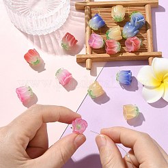 16 шт. 4-цветные градиентные непрозрачные акриловые бусины&nbsp;MACR-CJ0002-32