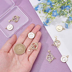 8шт 2 стиля латунные подвески с микропаве и кубическим цирконием&nbsp;ZIRC-AR0001-14