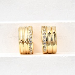 Латунные серьги-манжеты из прозрачного кубического циркония&nbsp;EJEW-F370-18G