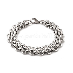 Браслеты из полукруглой цепи из нержавеющей стали 304 для женщин и мужчин&nbsp;BJEW-F488-07P