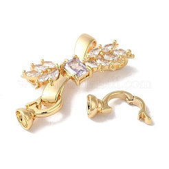 Латунные микро проложить кубического циркония раз за застежками&nbsp;KK-B098-09G-03