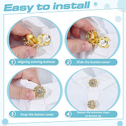 8 шт. запонки из латуни со стразами&nbsp;KK-ME0003-84G