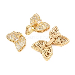 Латунные микро проложить кубического циркония раз за застежками&nbsp;KK-C075-44G