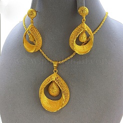 Комплект из ожерелья с подвеской в форме капли и серег-гвоздиков из сплава&nbsp;FS-WGC8386-01