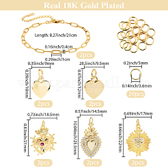 Наборы для самостоятельного изготовления браслета с подвесками в виде сердца&nbsp;DIY-BBC0002-78