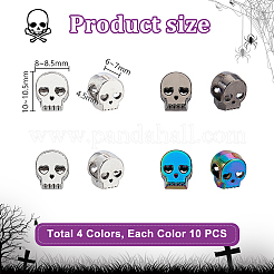 40 шт. 4 цвета тибетский стиль сплав европейские бусины&nbsp;FIND-GA0007-19