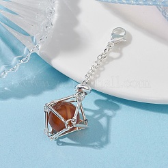 Латунный мешочек макраме пустой держатель для камня кулон украшение&nbsp;HJEW-JM01269-03