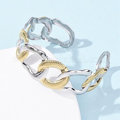 Овальные браслеты-манжеты из нержавеющей стали 304 для женщин&nbsp;BJEW-B150-06GP