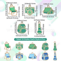 40 шт. 10 стиля серии кемпингового снаряжения эмалированные подвески из сплава&nbsp;FIND-SC0019-16