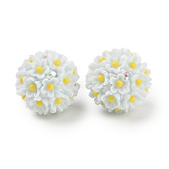 Бусины ручной работы из светящейся полимерной глины со стразами&nbsp;CLAY-H003-04D