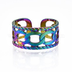 Кольцо-манжета из нержавеющей стали 304 в форме панцирной цепи&nbsp;RJEW-N038-084