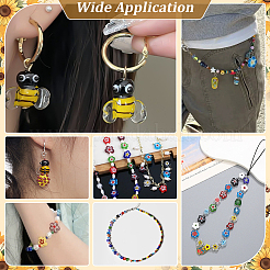 66 шт. 3 стиля стеклянных бусин миллефиори ручной работы и бусин лэмпворк&nbsp;LAMP-PH0001-48