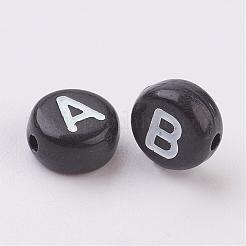 Смешанные буквы акриловые бусины&nbsp;X-PB40C9070