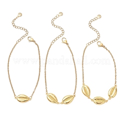 3 шт. 3 варианта браслетов из нержавеющей стали 304 в форме ракушки.&nbsp;BJEW-JB13421