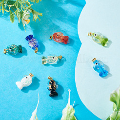 8 шт. подвески ручной работы из дихроичной фольги в стиле лэмпворк&nbsp;DICH-TA0001-01