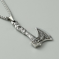 Ожерелье-пандант из сплава с цепочками из нержавеющей стали для мужчин и женщин&nbsp;NJEW-WH0023-03P-03