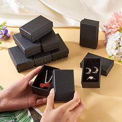 Личи текстурированная бумага ювелирные изделия кольца серьги коробки для хранения&nbsp;CON-TAC0001-22A