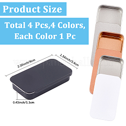 4 шт. двухцветные жестяные коробки для хранения с крышками-слайдерами&nbsp;CON-CN0001-13