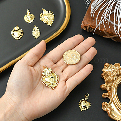 6 шт. 6 стиля латунные подвески с микропаве и кубическим цирконием&nbsp;KK-SC0006-91