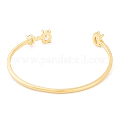 Овальные открытые браслеты-манжеты из латуни с прозрачным фианитом для женщин BJEW-S147-23G