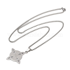 Ожерелья с подвеской в виде узла троицы из нержавеющей стали 201 для мужчин и женщин&nbsp;LS-NJEW-K283-36P