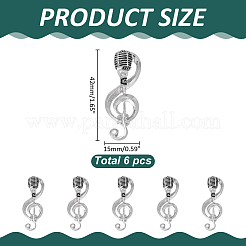 6 шт. микрофонные булавки из сплава для лацканов одежды рюкзака&nbsp;JEWB-ME0001-15P
