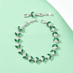 Теннисные браслеты из платиновой латуни с микропаве из кубических цирконий&nbsp;BJEW-B160-09P