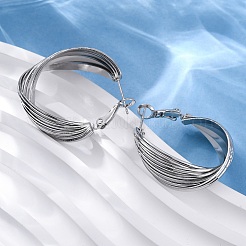 Латунные серьги-кольца&nbsp;EJEW-R025-30P