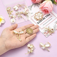 10 шт. 10 стиля броши из сплава со стразами для одежды рюкзака&nbsp;JEWB-CJ0001-90