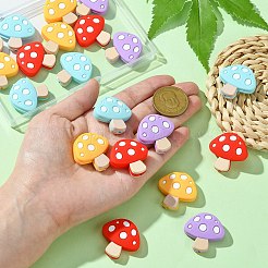 20 шт. 4 цвета грибные пищевые экологически чистые силиконовые фокусные бусины&nbsp;SIL-CJ0001-63