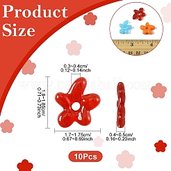 10шт ручной работы бусины лэмпворк&nbsp;LAMP-YW0001-76