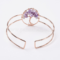 Браслеты из манжеты из природного камня из драгоценных камней&nbsp;BJEW-L624-A