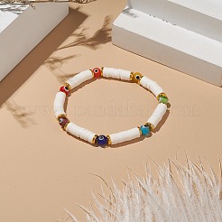 Стрейч-браслет Heishi Surfer ручной работы из полимерной глины&nbsp;BJEW-TA00223